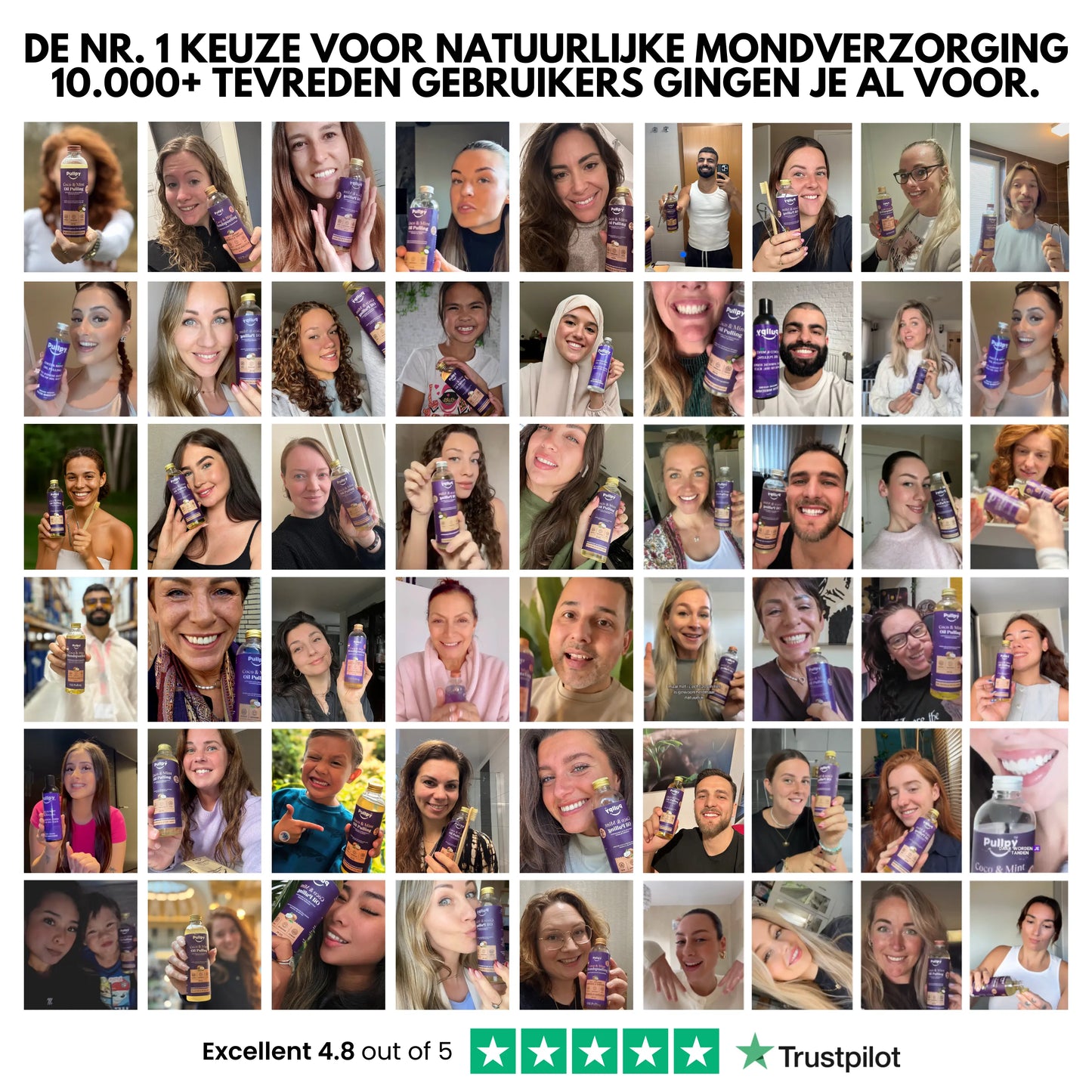 1 Fles 1 Tongschrapers 1 Tandborstels - Pullpy