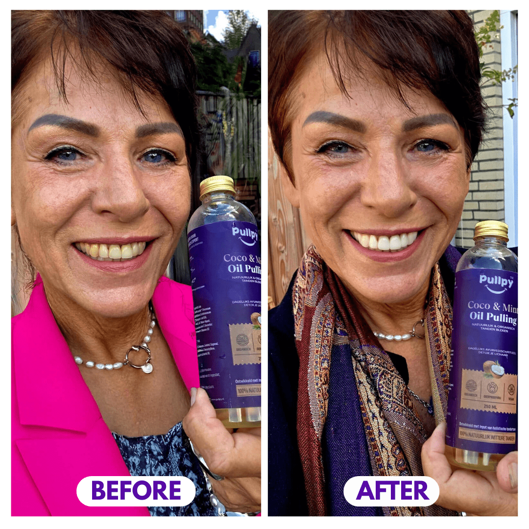 COMBO Mondspoeling Coco - Munt Oil Pulling met 8 Essentiële Oliën & Vitamines D3, E & K2 | Zeg vaarwel tegen tandplak, slechte adem & gevoelig tandvlees - Pullpy