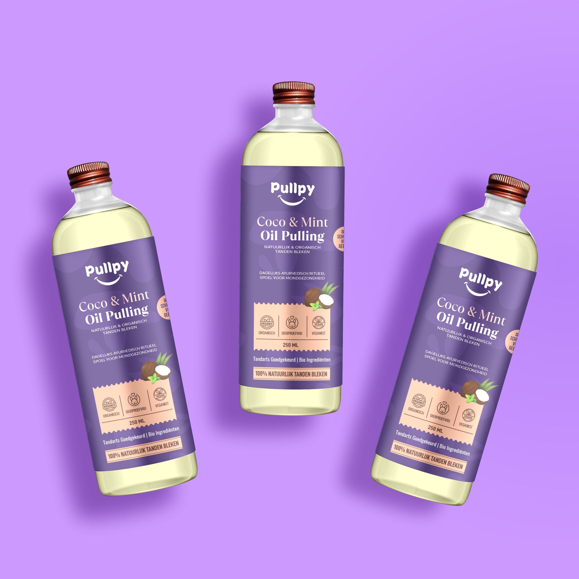 TRIPPLE Coco - Munt Oil Pulling Mondspoeling met 8 Essentiële Oliën & Vitamines D3, E & K2 - Pullpy